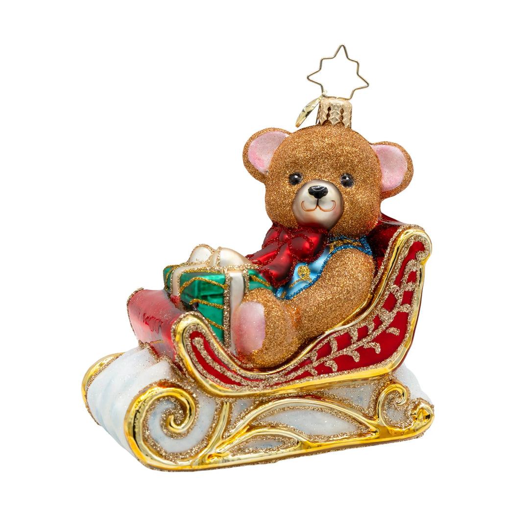 Christopher Radko Beary Merry Sleigh Ornament