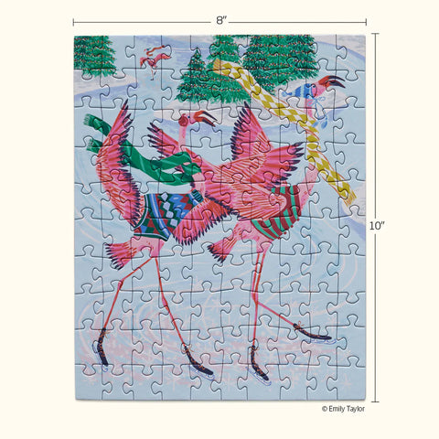 Werkshoppe - Snax Size 100 Piece Jigsaw Puzzle - Flamingo Ice Dance
