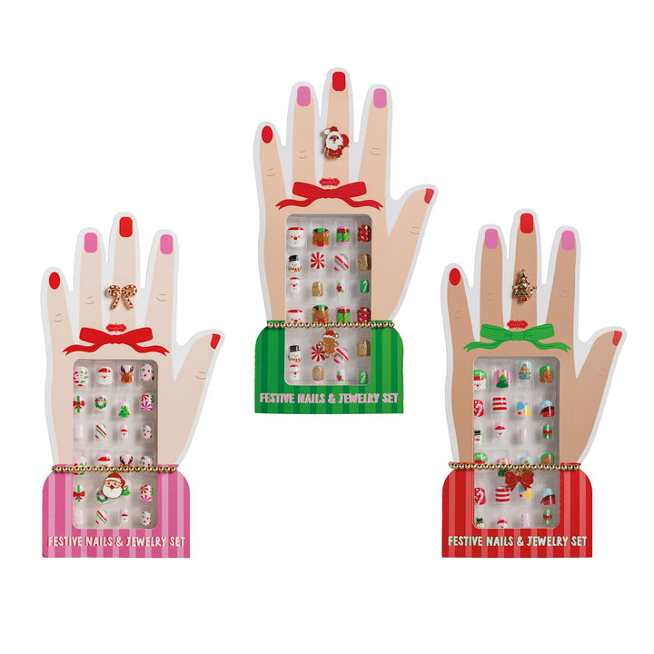 Kid's Christmas Nails & Jewelry Set