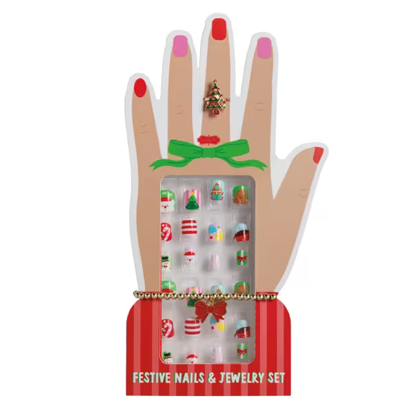 Kid's Christmas Nails & Jewelry Set