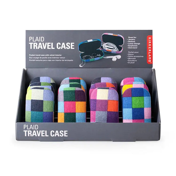 Kikkerland Plaid Travel Case (Colors May Vary)
