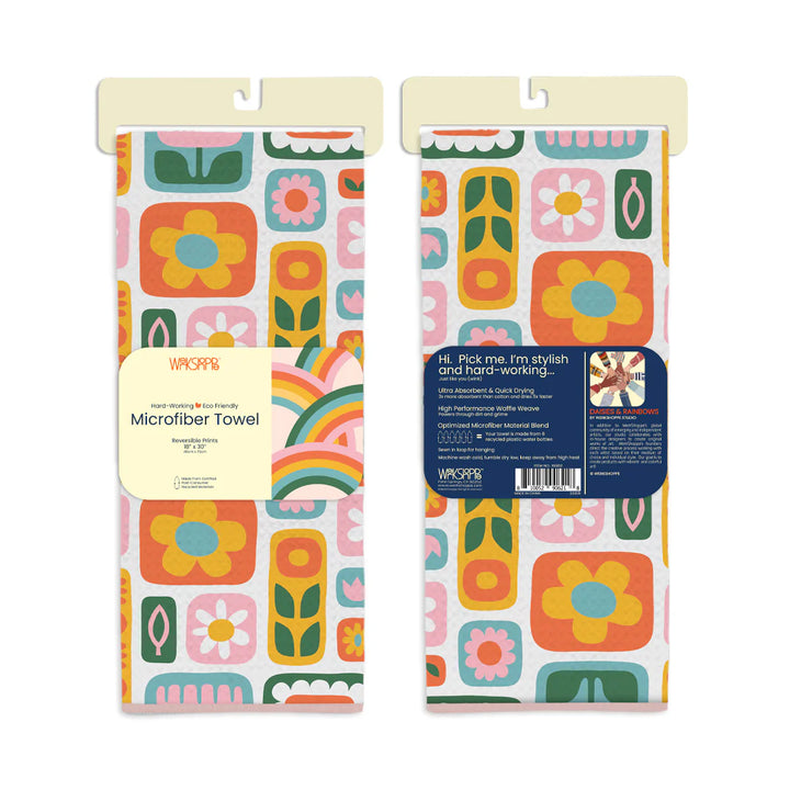 Werkshoppe Daisies & Rainbows Microfiber Towel