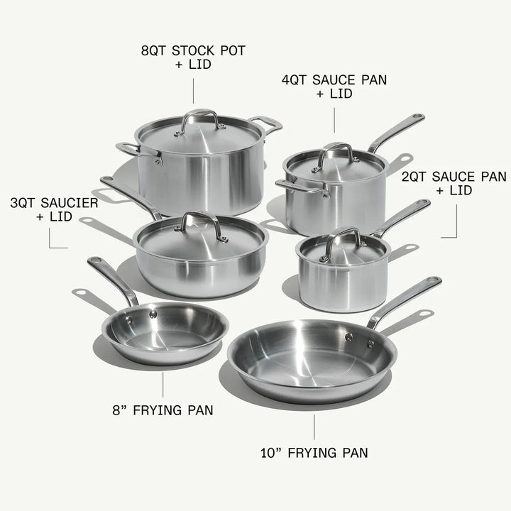 Made In 10 Piece Stainless Cookware Set