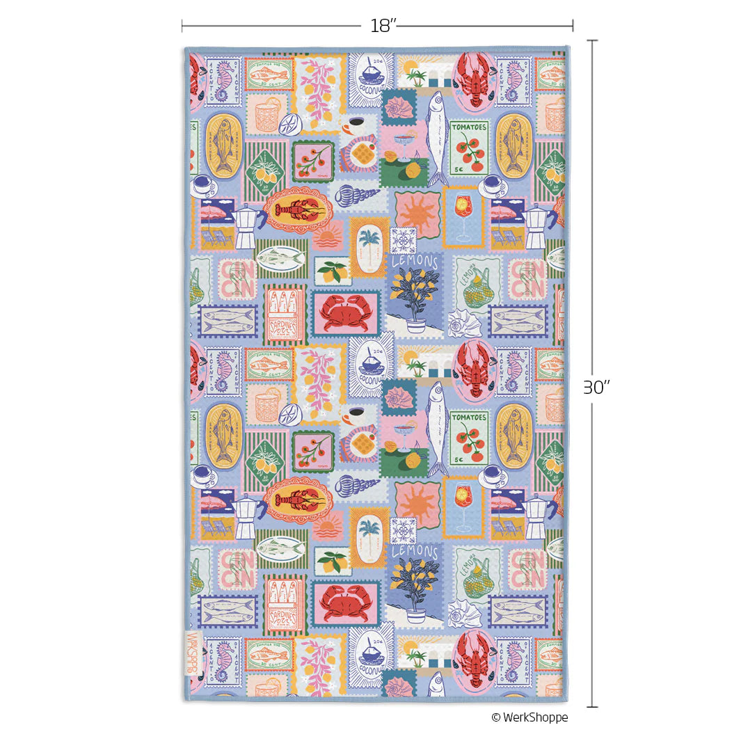 Werkshoppe Mediterranean Summer Microfiber Kitchen Towel