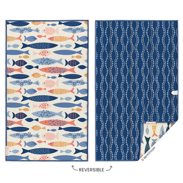 Werkshoppe School of Fish Microfiber Kitchen Towel