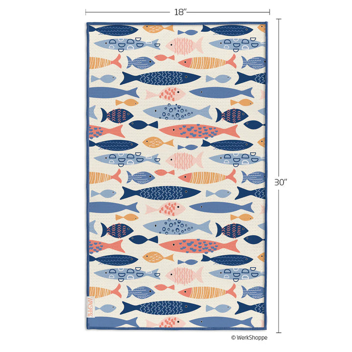 Werkshoppe School of Fish Microfiber Kitchen Towel