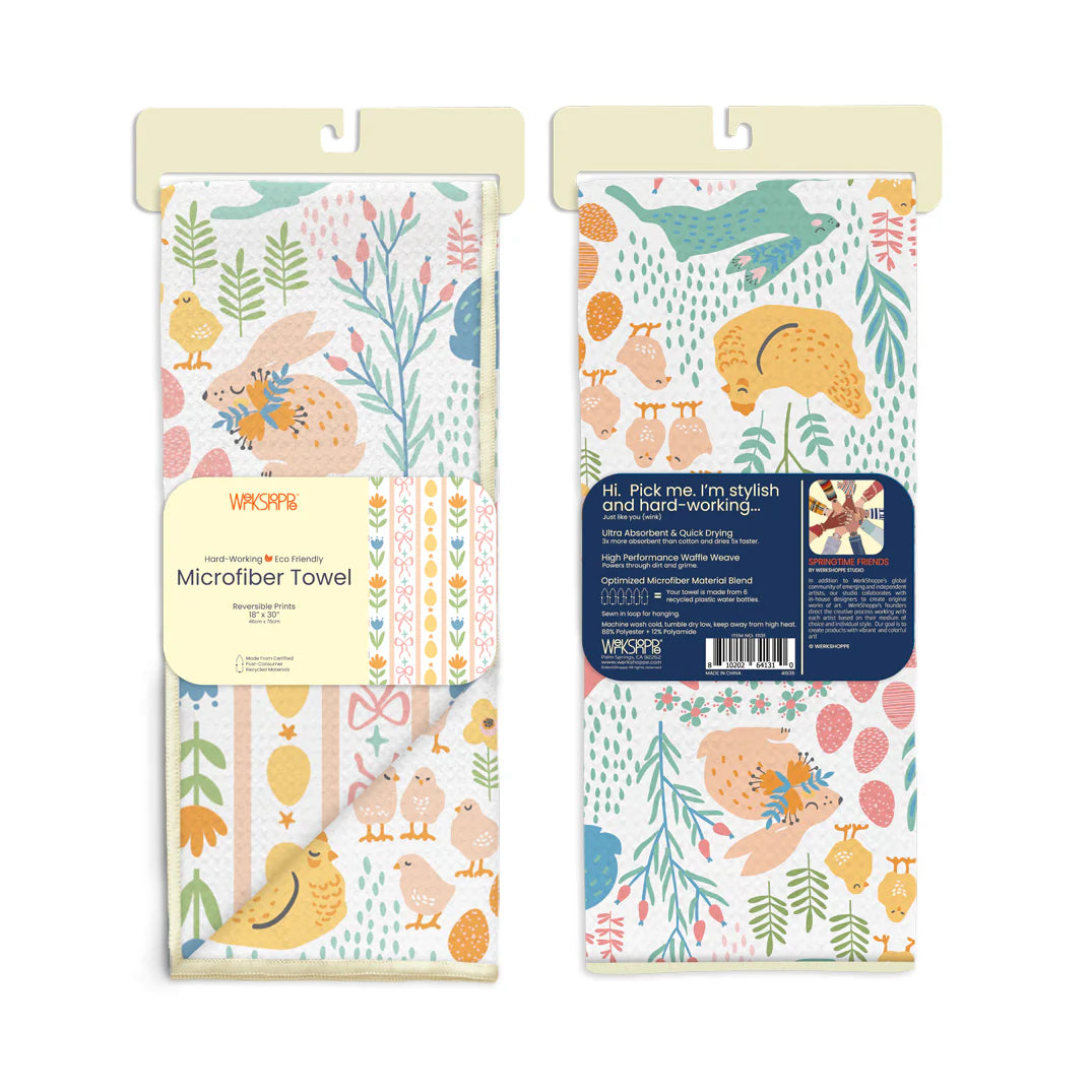 Werkshoppe Springtime Friends Microfiber Kitchen Towel