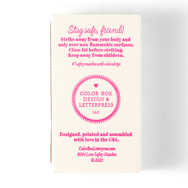 Color Box Design LOVE Safety Matches