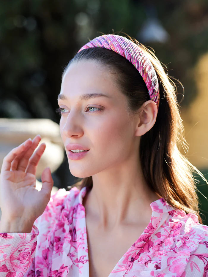 Shiraleah Pink Paper Straw Padded Headband