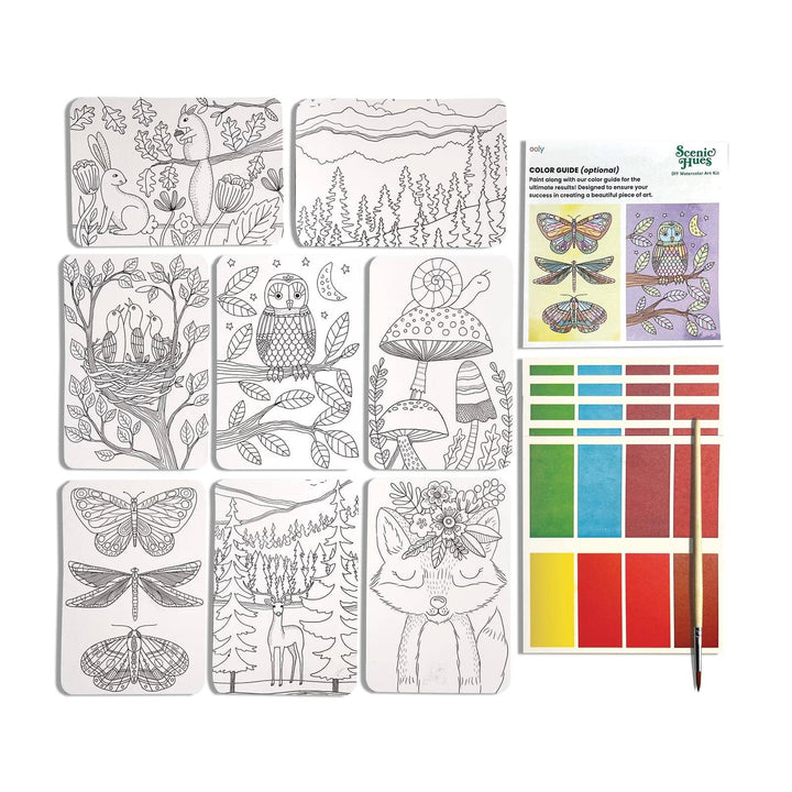 Ooly Scenic Hues: D.I.Y. Watercolor Art Kit - Forest Adventure