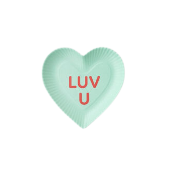 Valentine Melamine Conversation Heart Plate