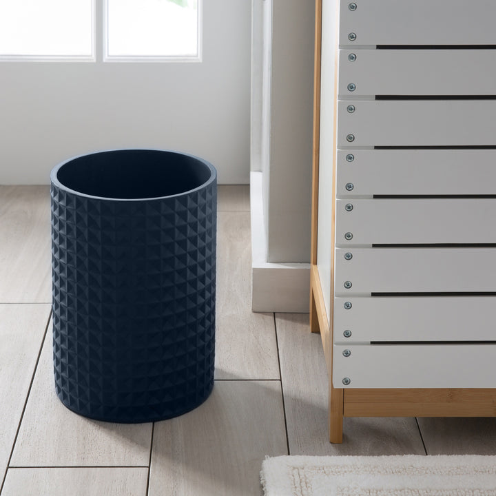 Braemar Navy Blue Resin Waste Basket