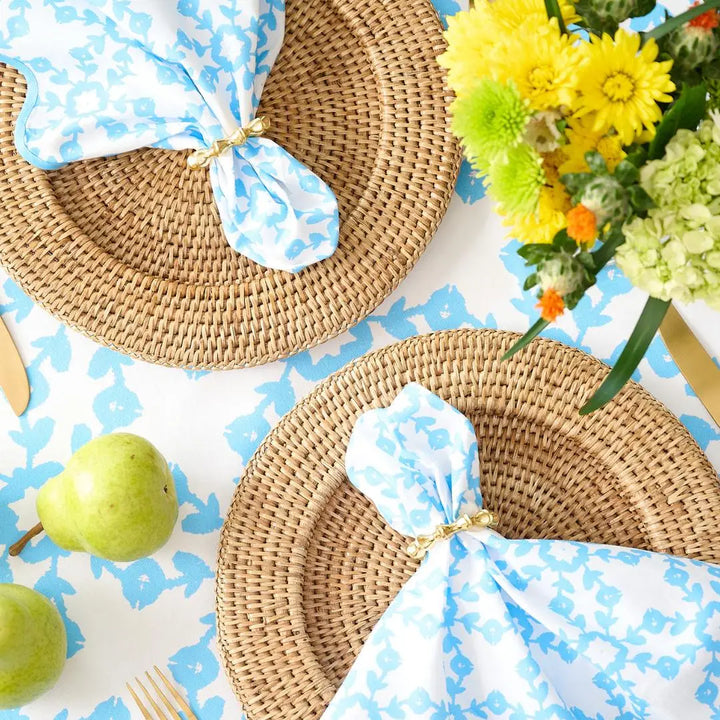 Laura Park Designs Highlands Blue Scalloped Dinner Napkins