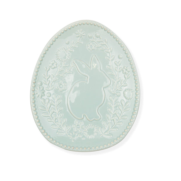 Ceramic Embroidered Floral Bunny Plate