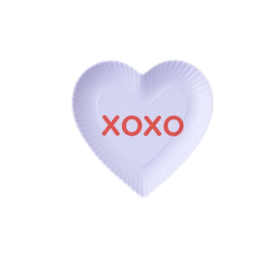 Valentine Melamine Conversation Heart Plate