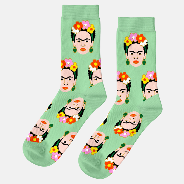 Yellow Owl Frida Kahlo Art Socks