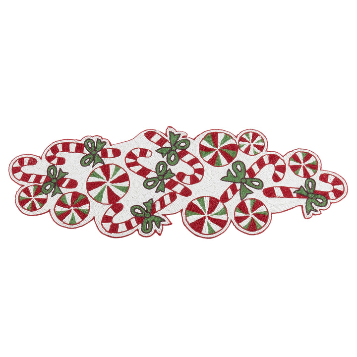 Beaded Multi Color Candy Cane Runner