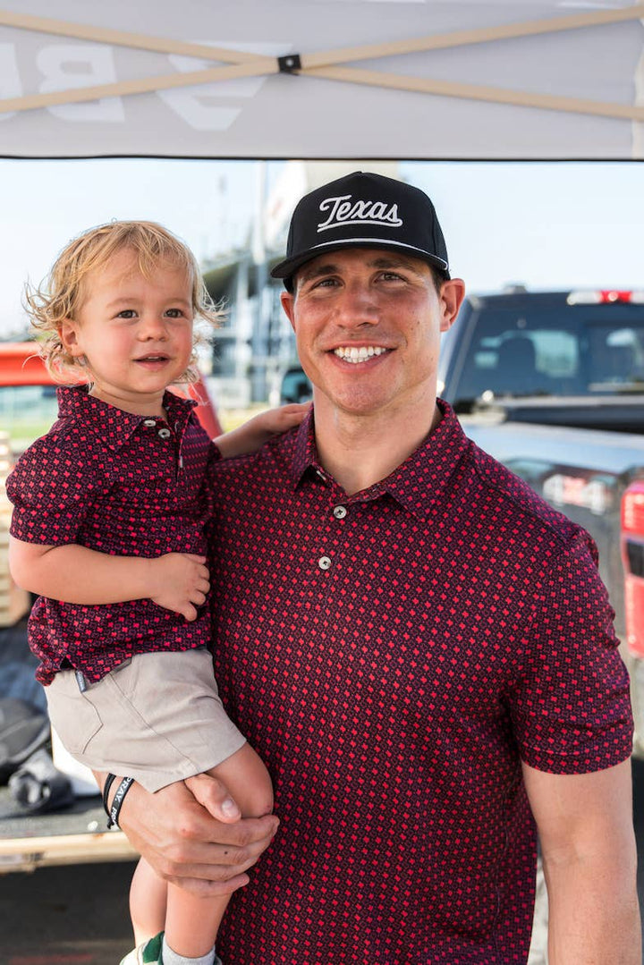 Burlebo Texas Red & Black Performance Polo