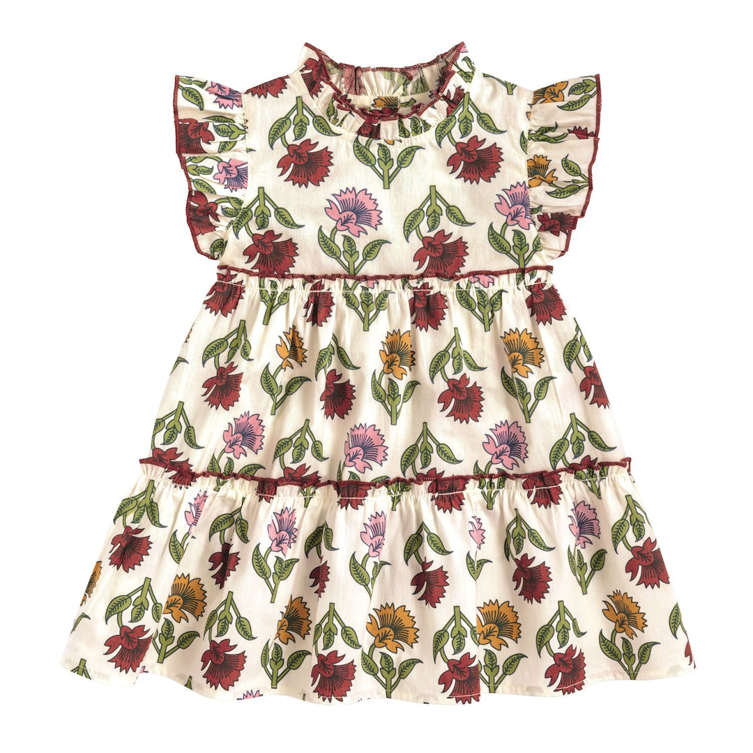 Kid's Multi-Floral Ruffle Dress