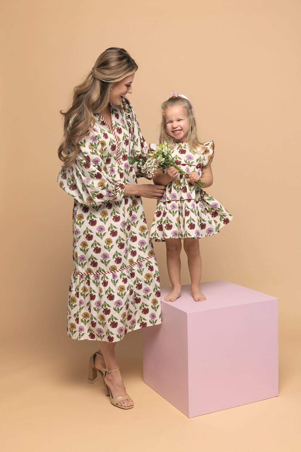 Kid's Multi-Floral Ruffle Dress