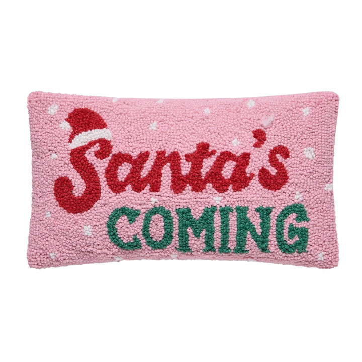 Peking Handicrafts Santa's Coming Hook Pillow