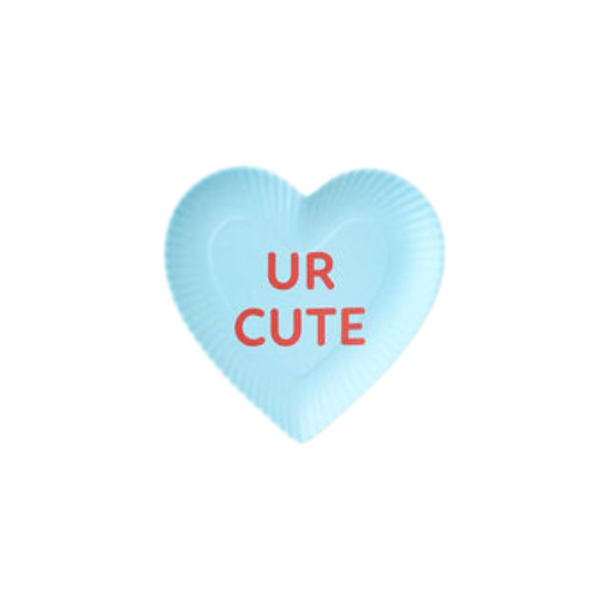 Valentine Melamine Conversation Heart Plate