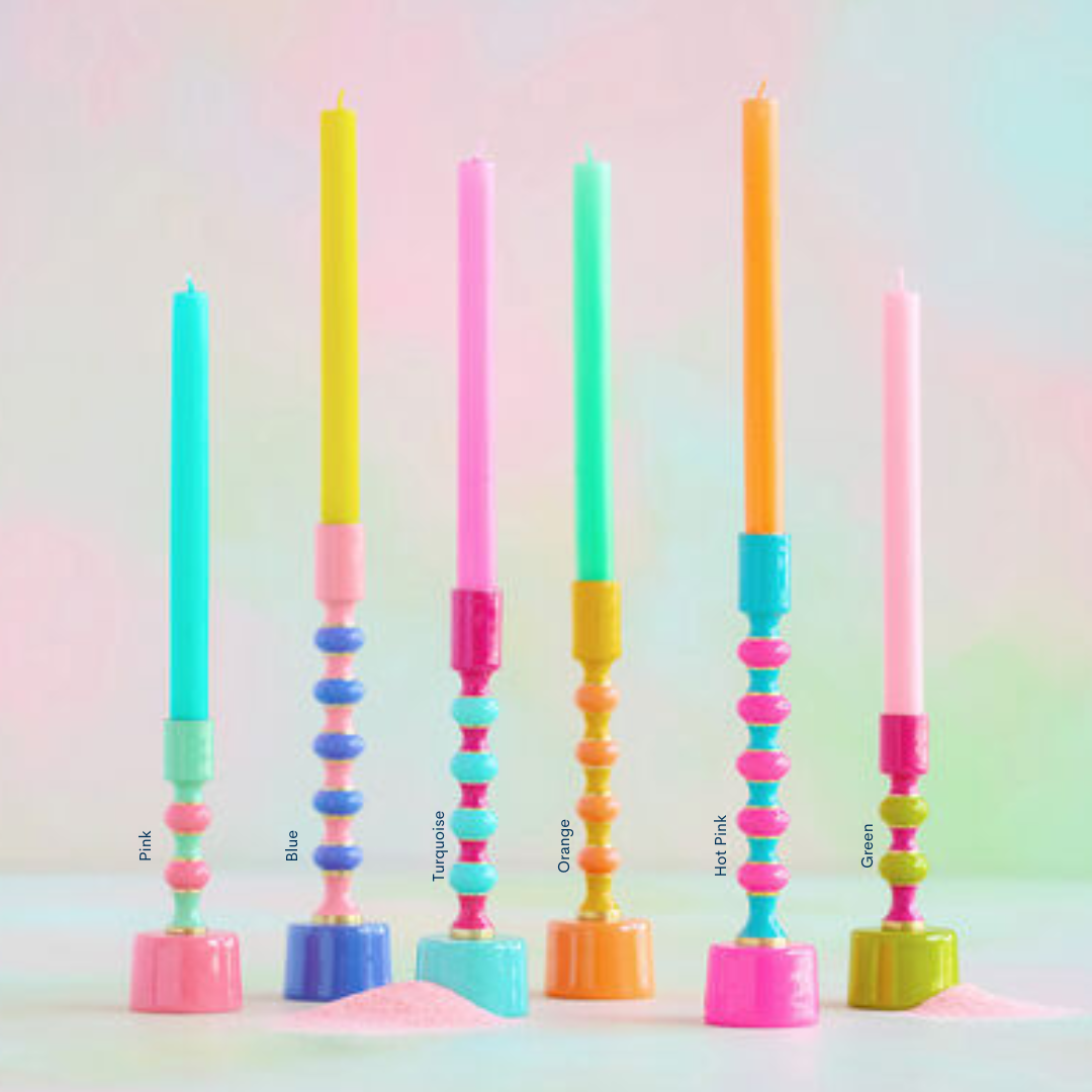 Rainbow Enamel Candlestick - Assorted