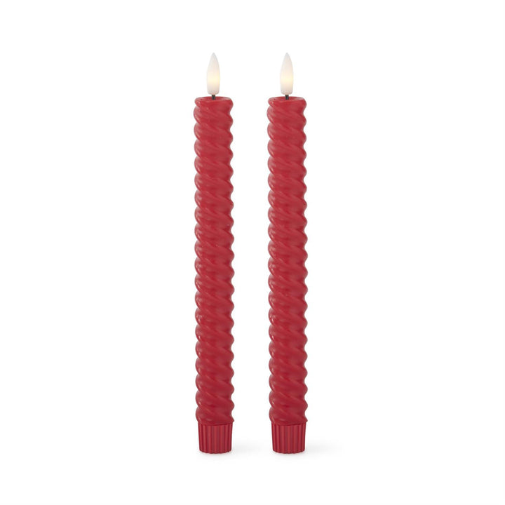 Spiral LED Taper Candles with Timer