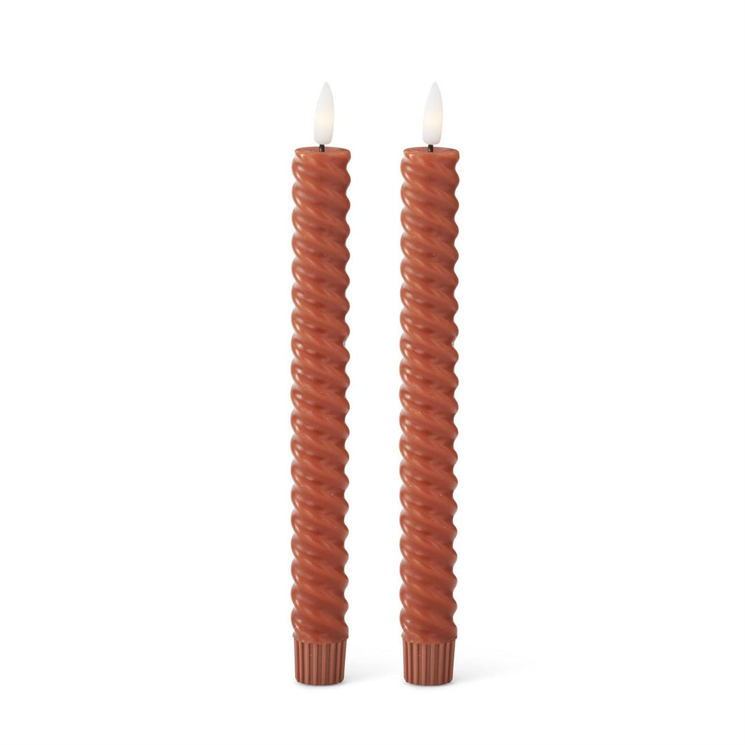Spiral LED Taper Candles with Timer