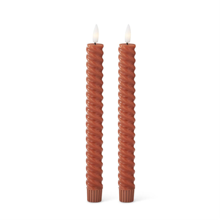 Spiral LED Taper Candles with Timer