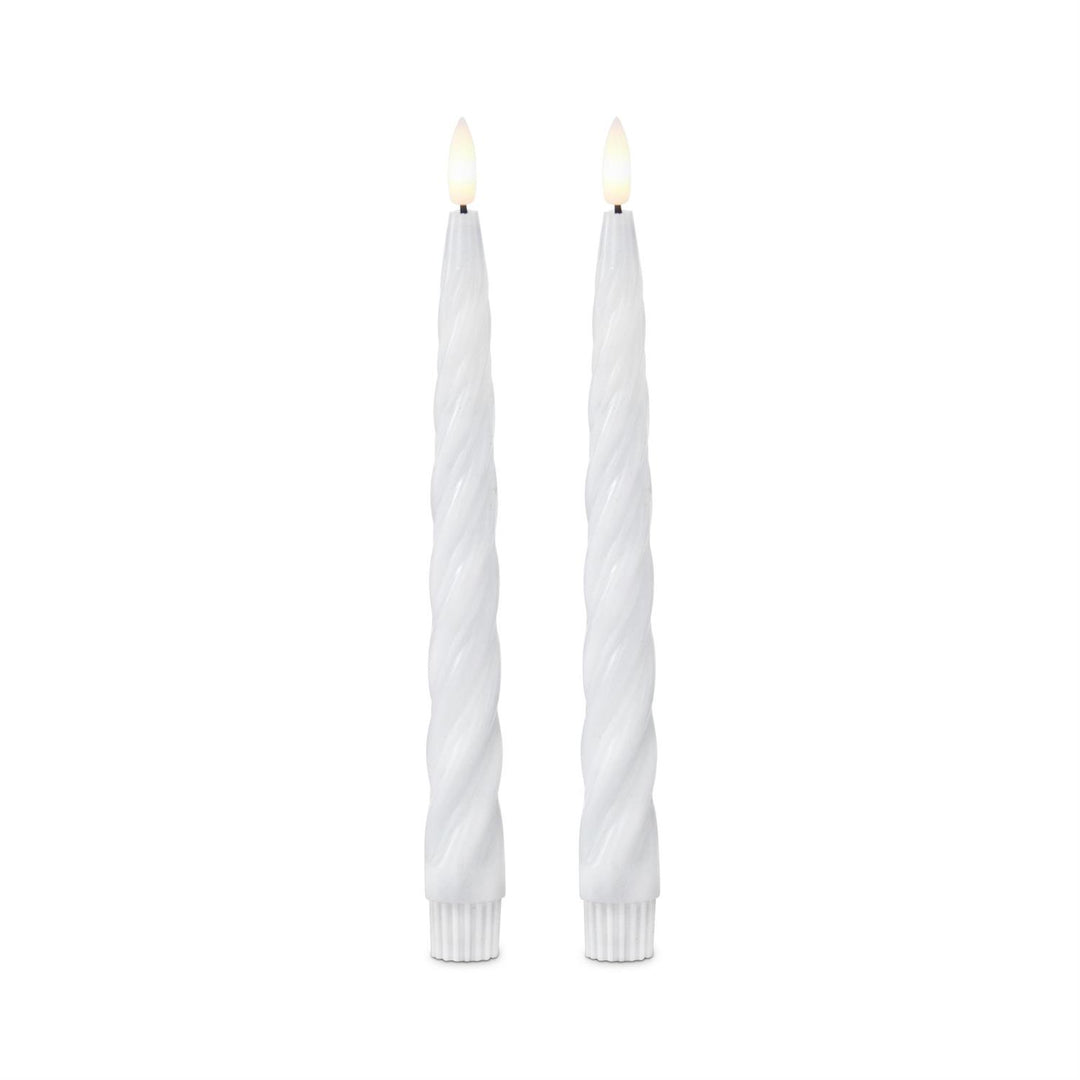 Spiral LED Taper Candles with Timer
