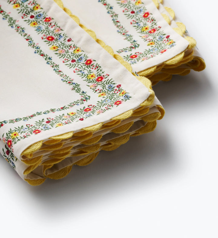 Rifle Paper Co. Rosette Stripe Embroidered Cotton Napkin