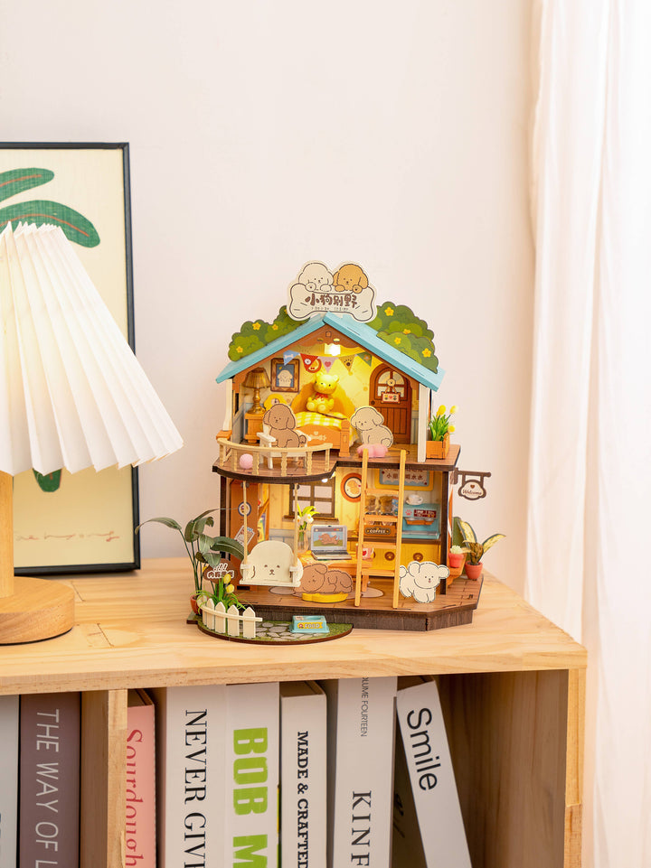 Robotime DIY Miniature House Puzzles Puppy's Cozy Villa