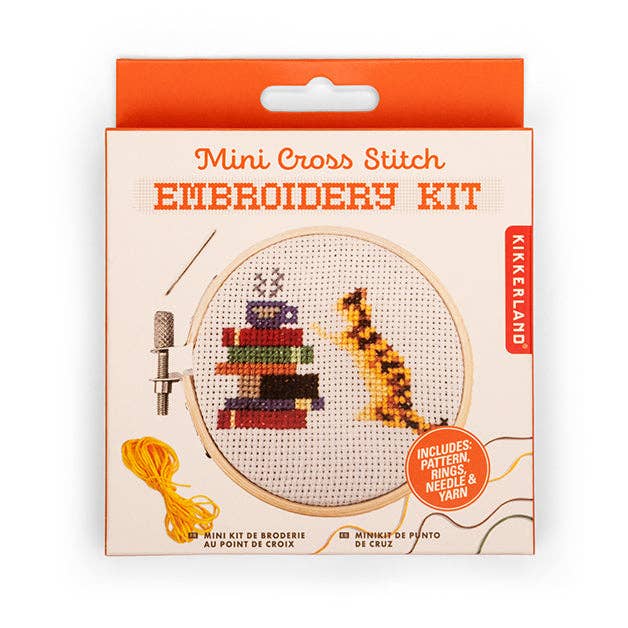 Kikkerland Cat Mini Cross Stitch Embroidery