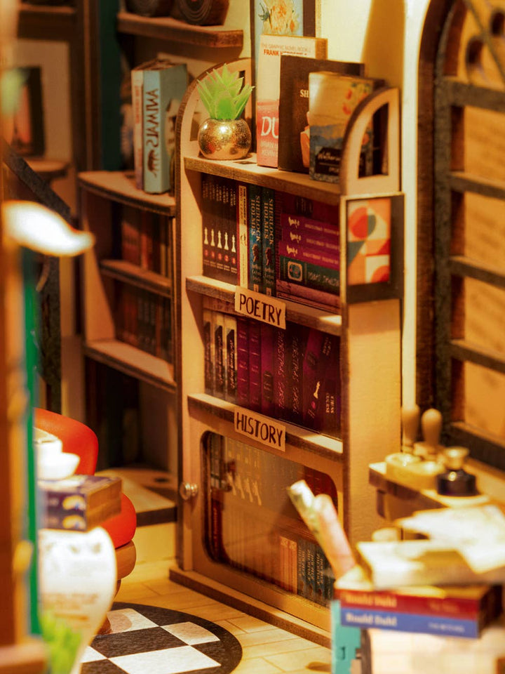 Robotime Rolife Bookstore DIY Kit Book Nook 3D Puzzle