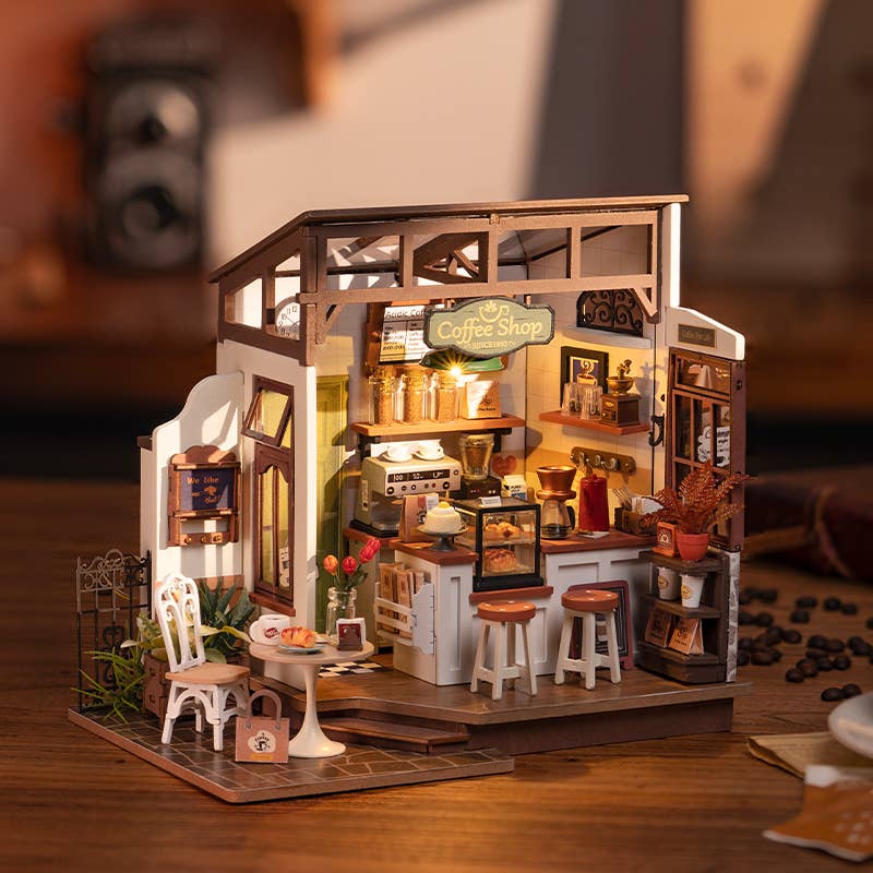 Robotime DIY Miniature House Craft Dollhouse Cafe
