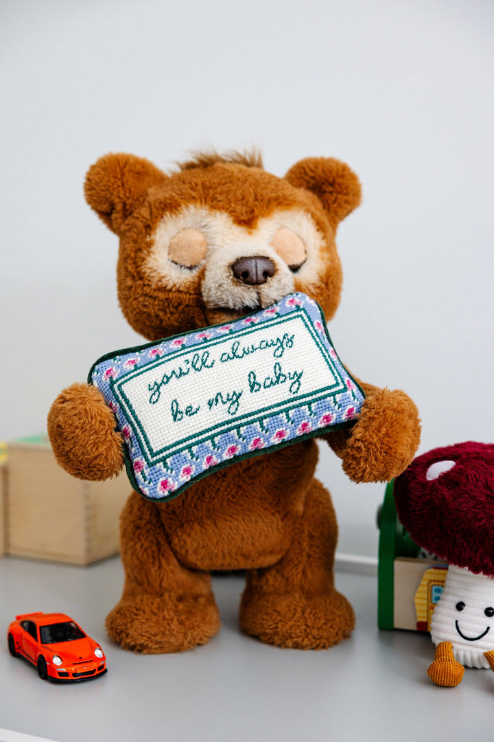 Furbish Studio Mini Needlepoint Pillow "Always Be My Baby"