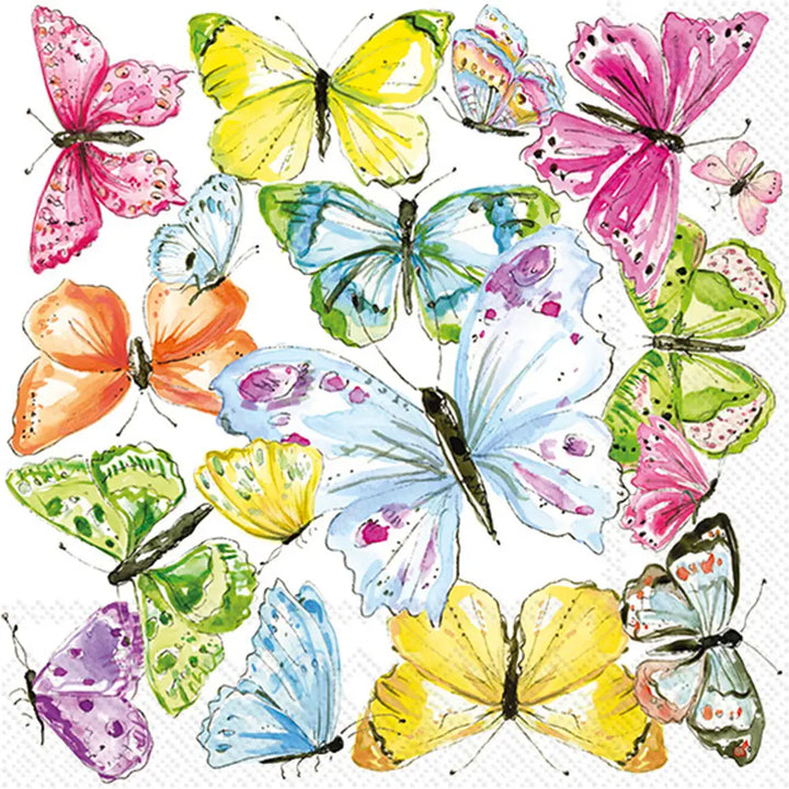 Colorful Butterflies Rosanne Beck Paper Guest Towels