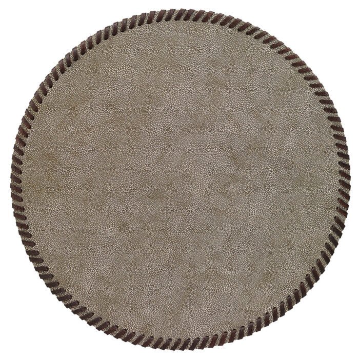 Bodrum - Whipstitch Round Placemat - Bronze