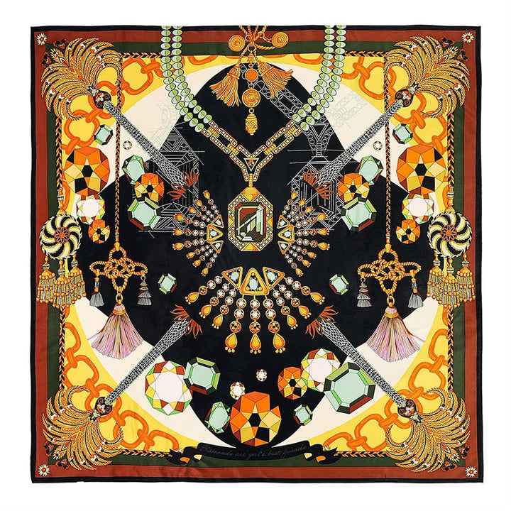 Diamonds Noir Medium Square Scarf