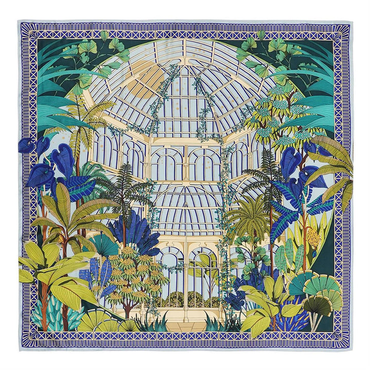 Jardin D'Hiver Blue Medium Square Scarf