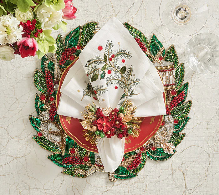 Kim Seybert Dinner Napkin Christmas Carol