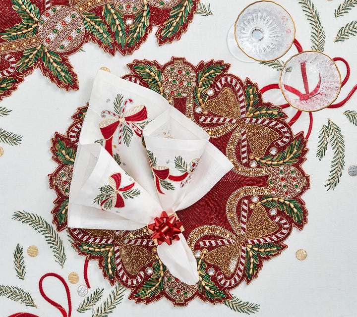 Kim Seybert Candy Cane Bow Placemat