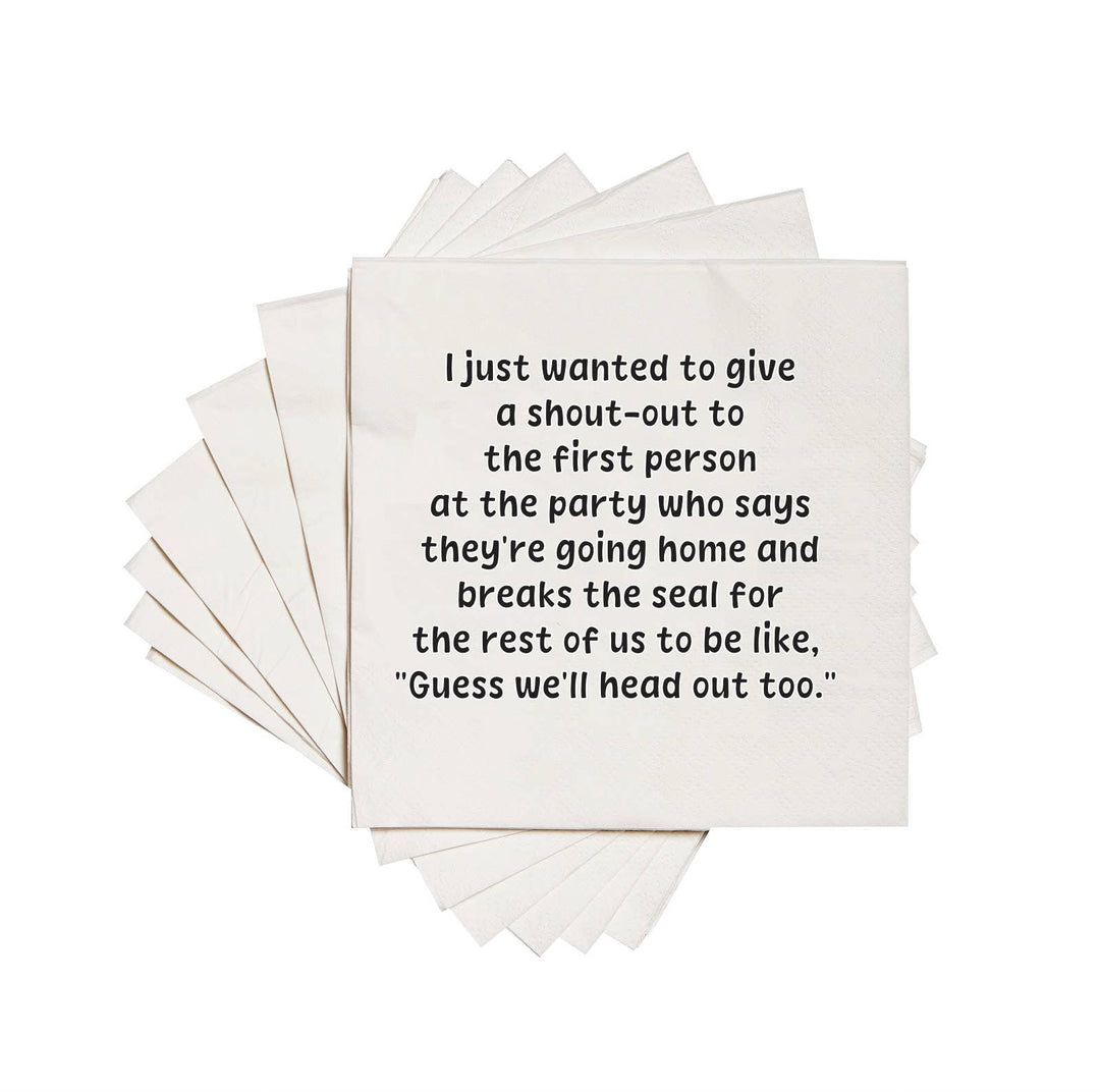 "First Person…Going Home" Paper Cocktail Napkins