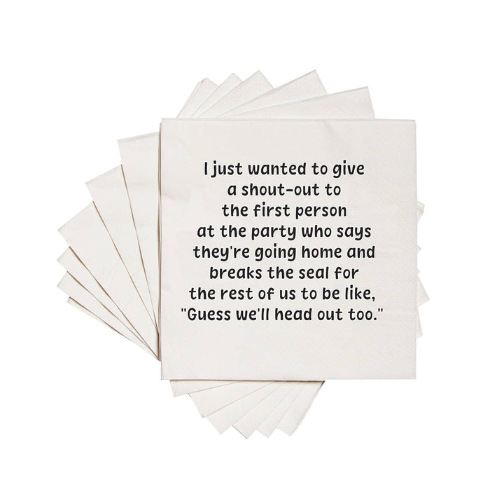 "First Person…Going Home" Paper Cocktail Napkins