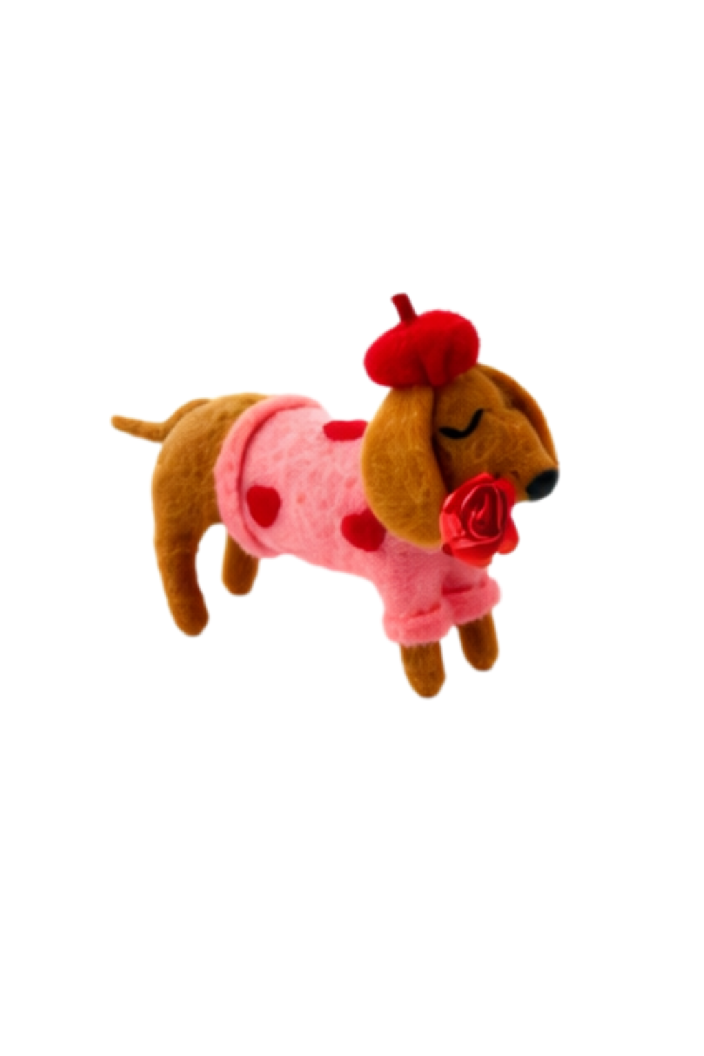 Felt Valentines Dog Figure
