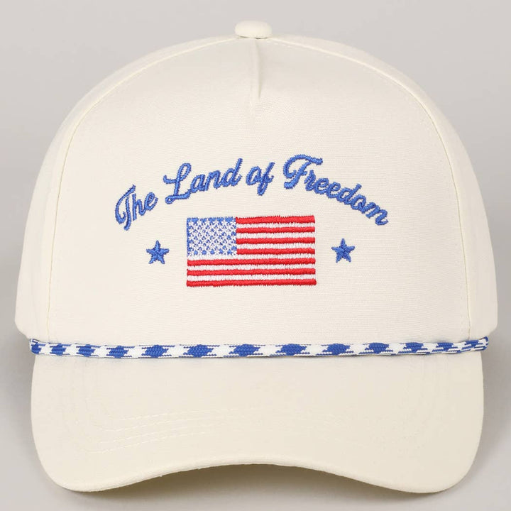 Fashion City The Land of Freedom Flag Embroidered Trucker Hat