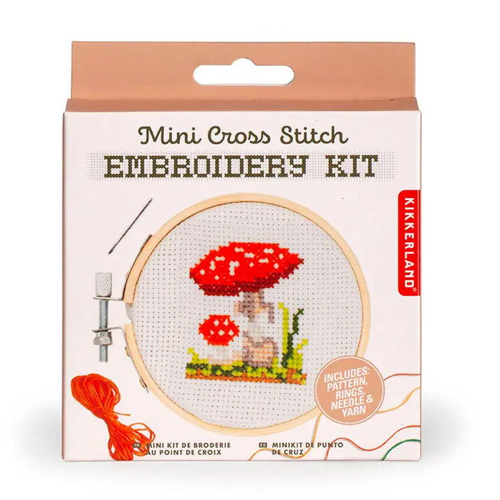 Kikkerland Mini Cross Stitch Embroidery Kit