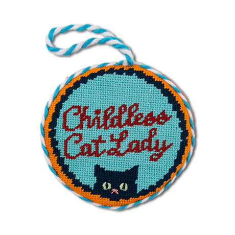 Furbish Childless Cat Lady Needlepoint Ornament