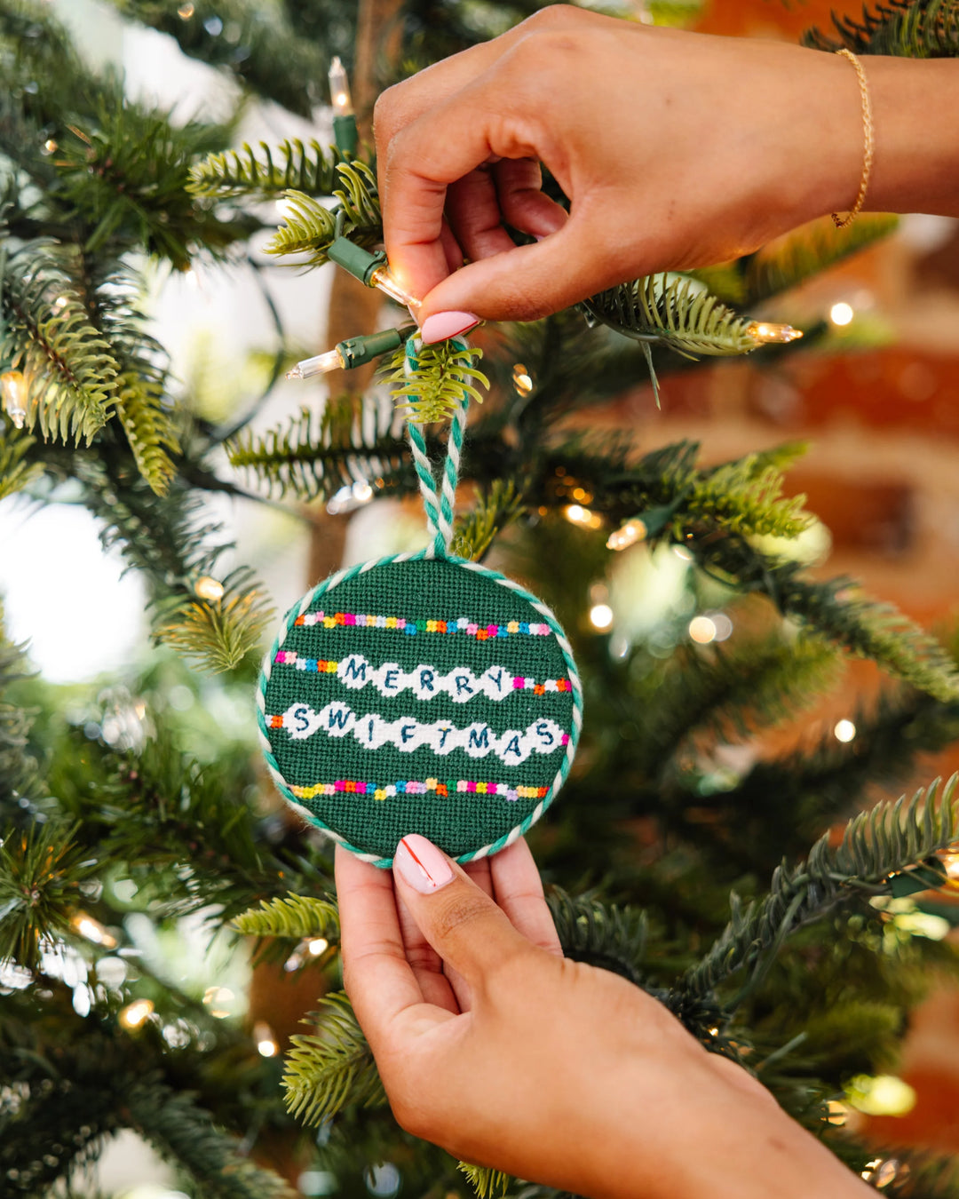 Furbish Studio Merry Swiftmas Needlepoint Ornament